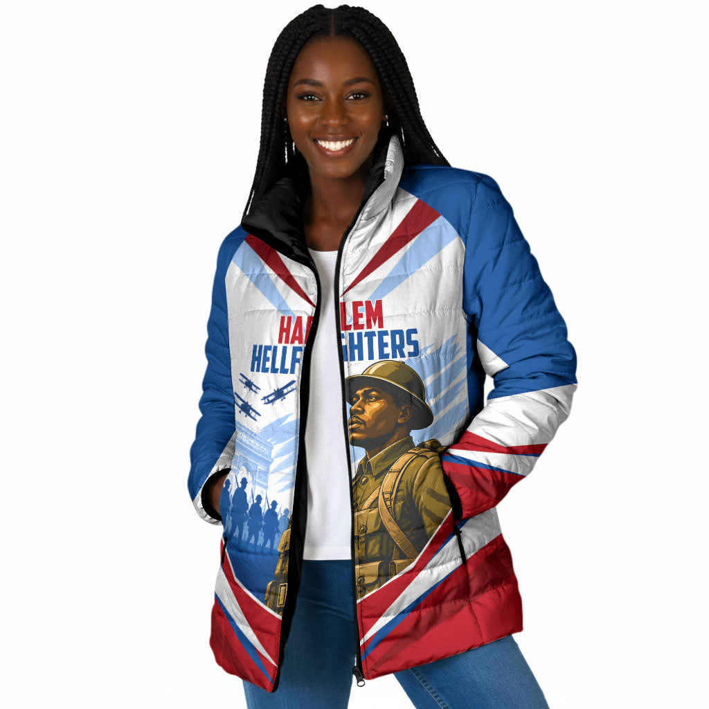 Personalized Harlem Hellfighters Padded Jacket Vintage WWI Military History Patriotic Art