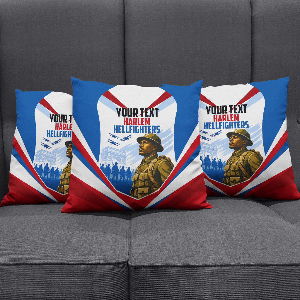 Personalized Harlem Hellfighters Pillow Cover Vintage WWI Military History Patriotic Art