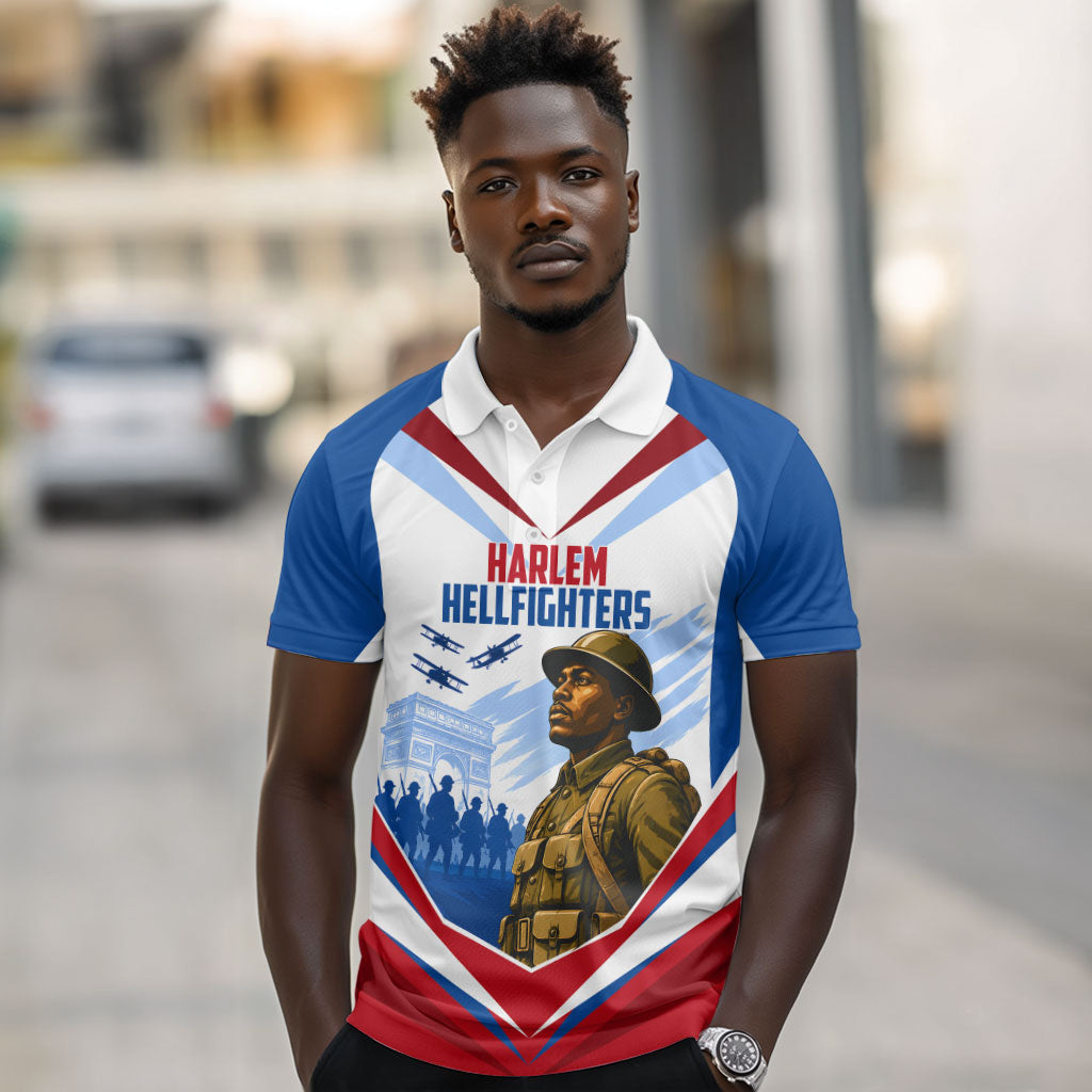 Personalized Harlem Hellfighters Polo Shirt Vintage WWI Military History Patriotic Art