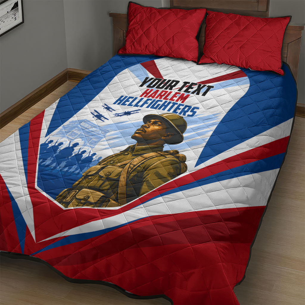 Personalized Harlem Hellfighters Quilt Bed Set Vintage WWI Military History Patriotic Art