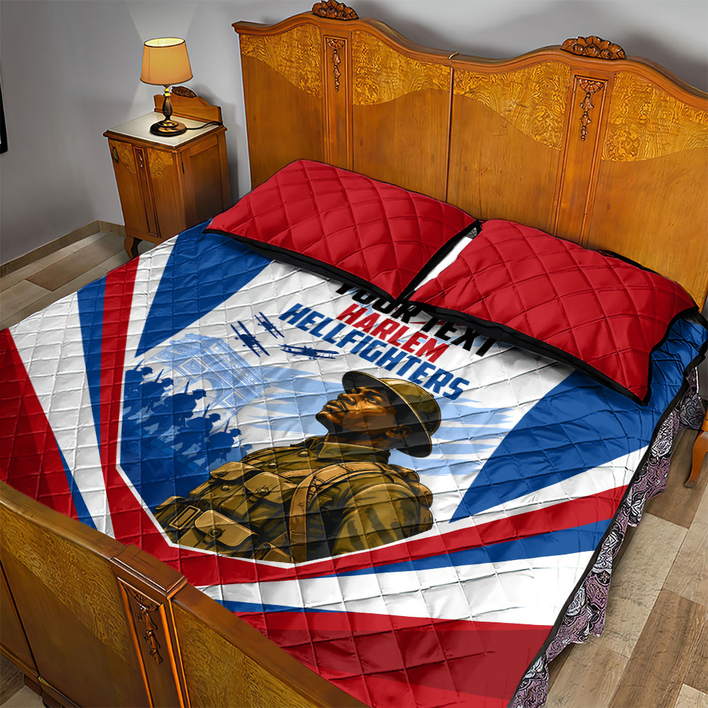 Personalized Harlem Hellfighters Quilt Bed Set Vintage WWI Military History Patriotic Art