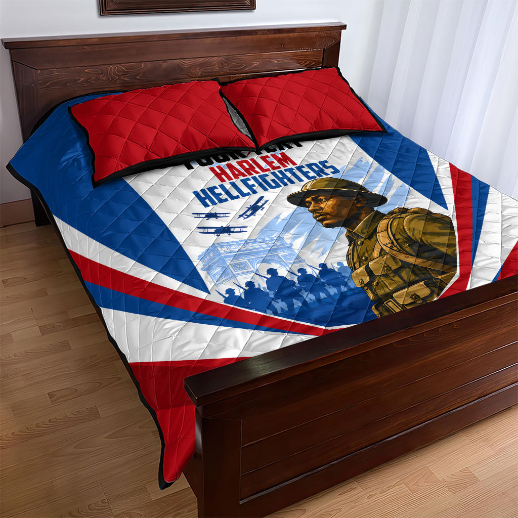 Personalized Harlem Hellfighters Quilt Bed Set Vintage WWI Military History Patriotic Art