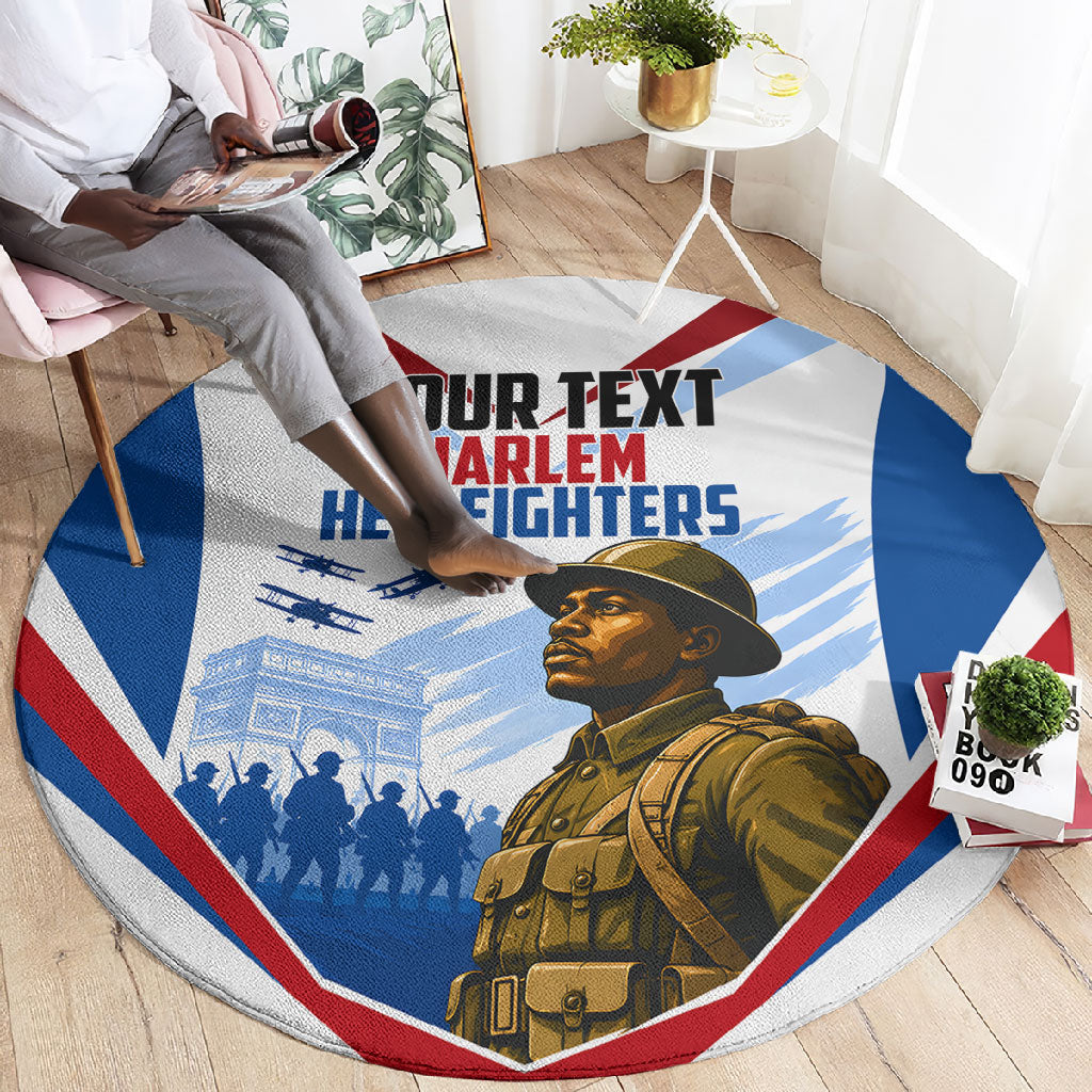 Personalized Harlem Hellfighters Round Carpet Vintage WWI Military History Patriotic Art