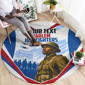 Personalized Harlem Hellfighters Round Carpet Vintage WWI Military History Patriotic Art