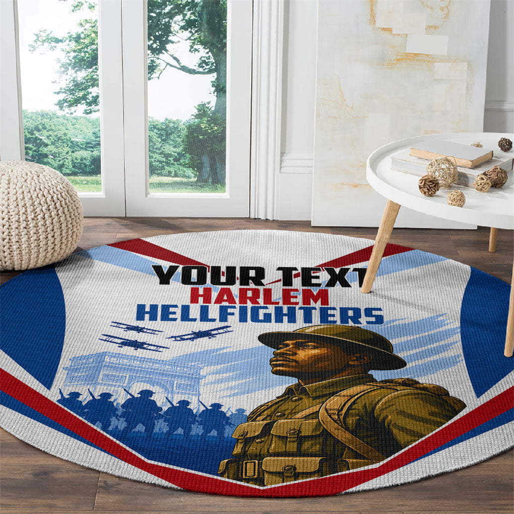 Personalized Harlem Hellfighters Round Carpet Vintage WWI Military History Patriotic Art