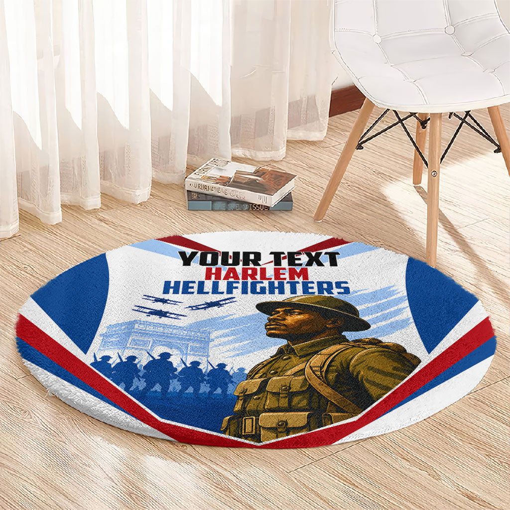 Personalized Harlem Hellfighters Round Carpet Vintage WWI Military History Patriotic Art