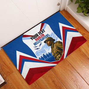Personalized Harlem Hellfighters Rubber Doormat Vintage WWI Military History Patriotic Art