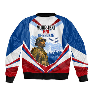 Personalized Harlem Hellfighters Sleeve Zip Bomber Jacket Vintage WWI Military History Patriotic Art
