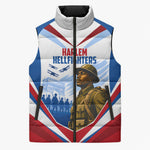 Personalized Harlem Hellfighters Sleeveless Puffer Jacket Vintage WWI Military History Patriotic Art