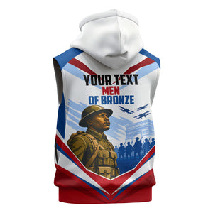 Personalized Harlem Hellfighters Sleeveless Zip Hoodie Vintage WWI Military History Patriotic Art