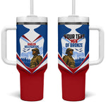 Personalized Harlem Hellfighters Tumbler With Handle Vintage WWI Military History Patriotic Art