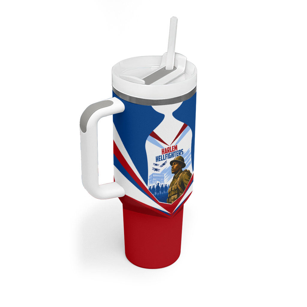 Personalized Harlem Hellfighters Tumbler With Handle Vintage WWI Military History Patriotic Art