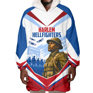 Personalized Harlem Hellfighters Wearable Blanket Hoodie Vintage WWI Military History Patriotic Art