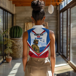 Personalized Harlem Hellfighters Women Sleeveless Polo Shirt Vintage WWI Military History Patriotic Art