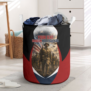 Personalized Harlem Hellfighters Laundry Basket WWI African American Soldiers Patriotic Vintage Art