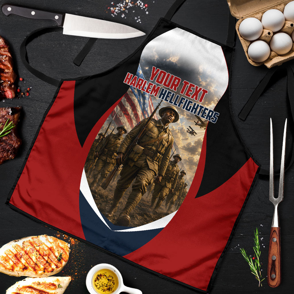 Personalized Harlem Hellfighters Apron WWI African American Soldiers Patriotic Vintage Art