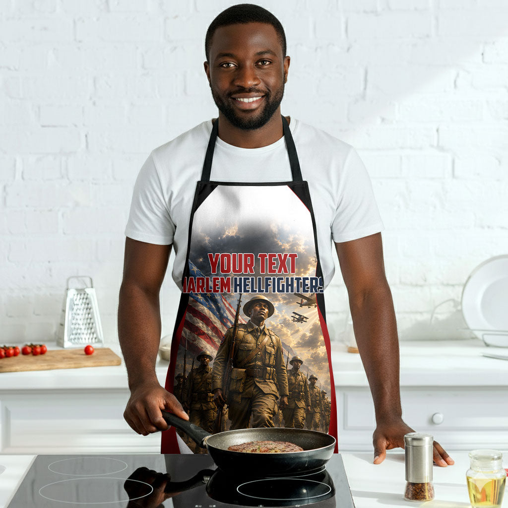 Personalized Harlem Hellfighters Apron WWI African American Soldiers Patriotic Vintage Art