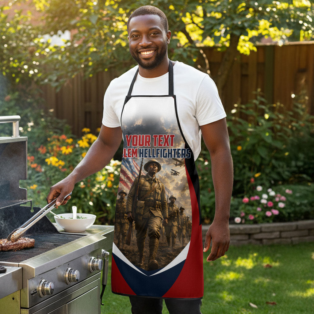 Personalized Harlem Hellfighters Apron WWI African American Soldiers Patriotic Vintage Art
