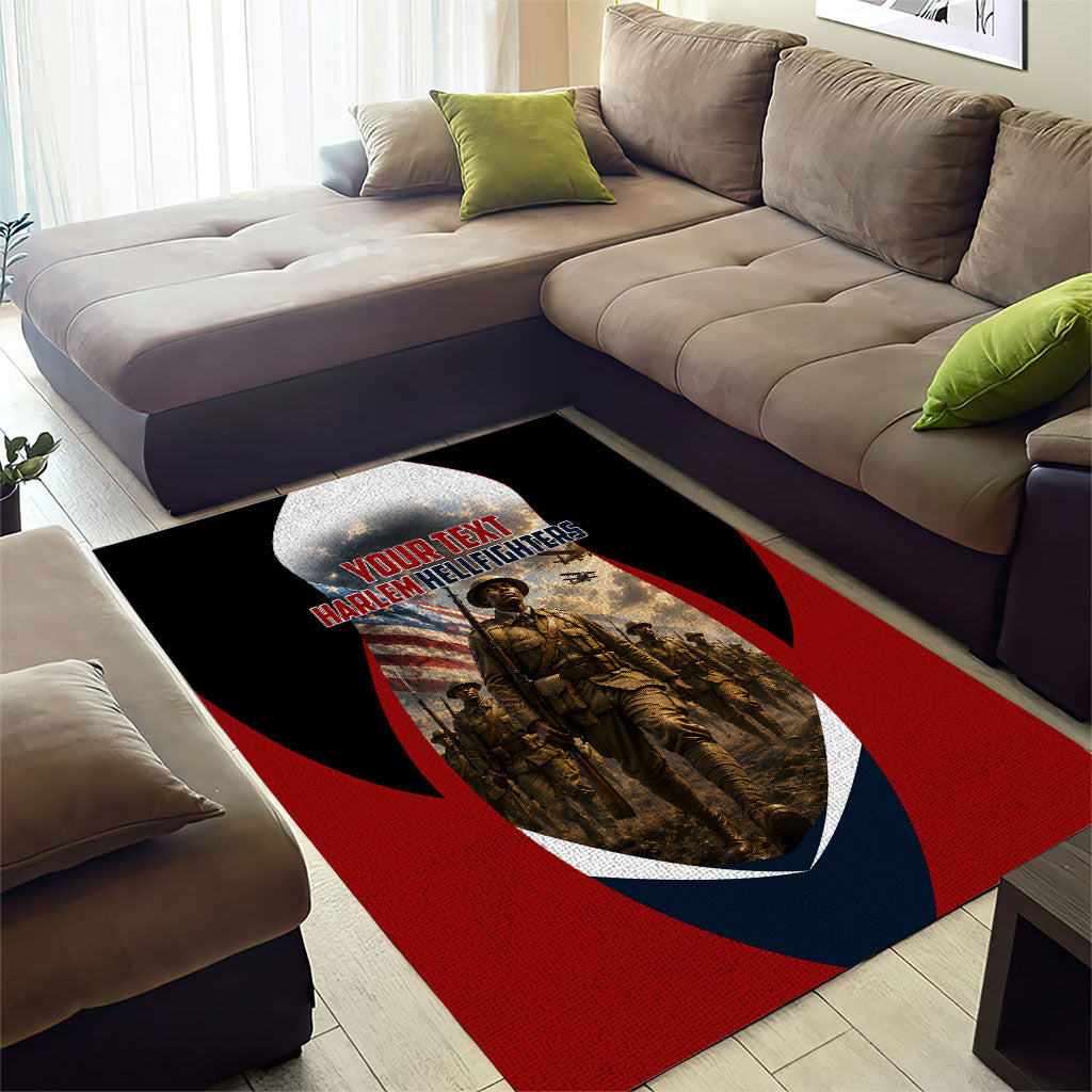 Personalized Harlem Hellfighters Area Rug WWI African American Soldiers Patriotic Vintage Art