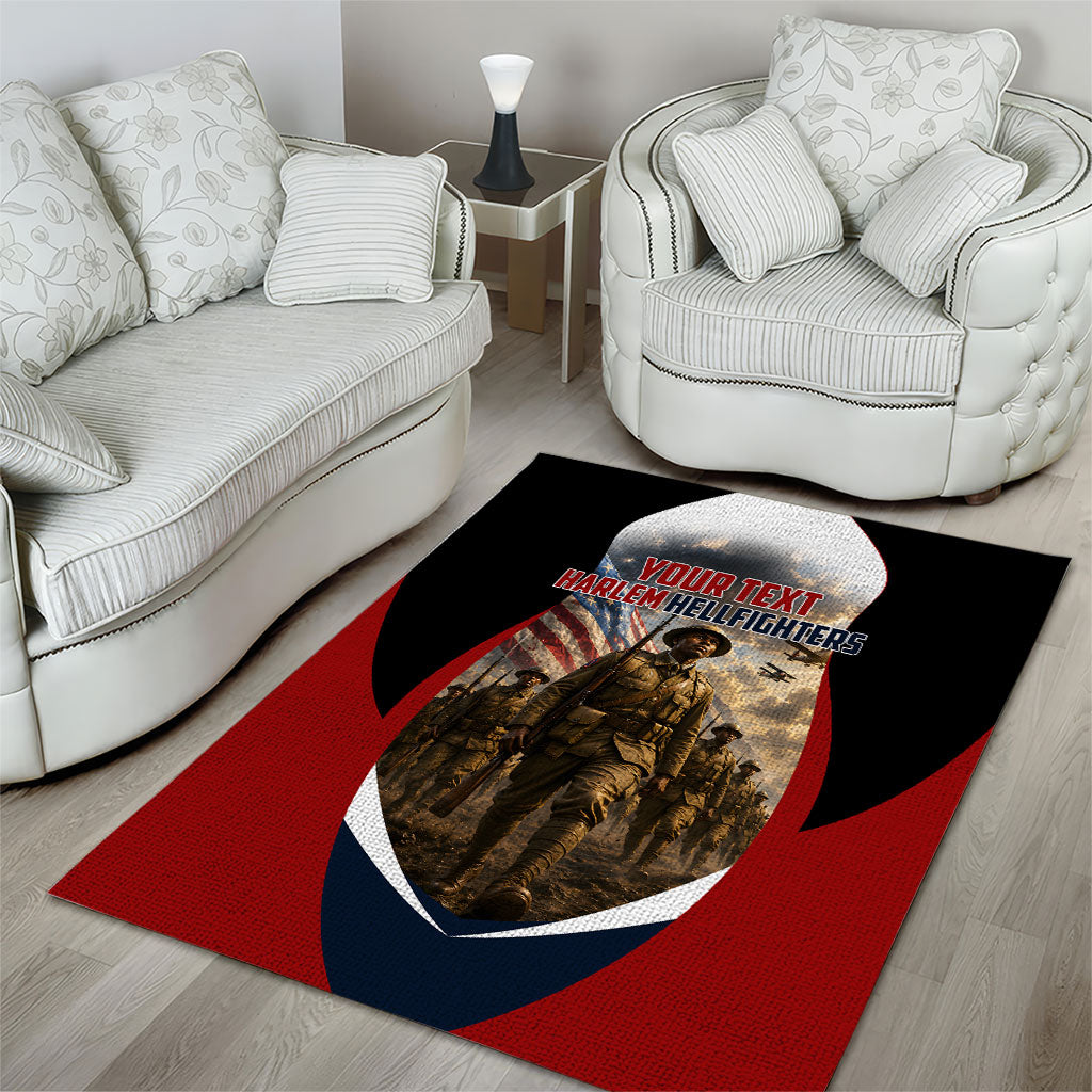 Personalized Harlem Hellfighters Area Rug WWI African American Soldiers Patriotic Vintage Art