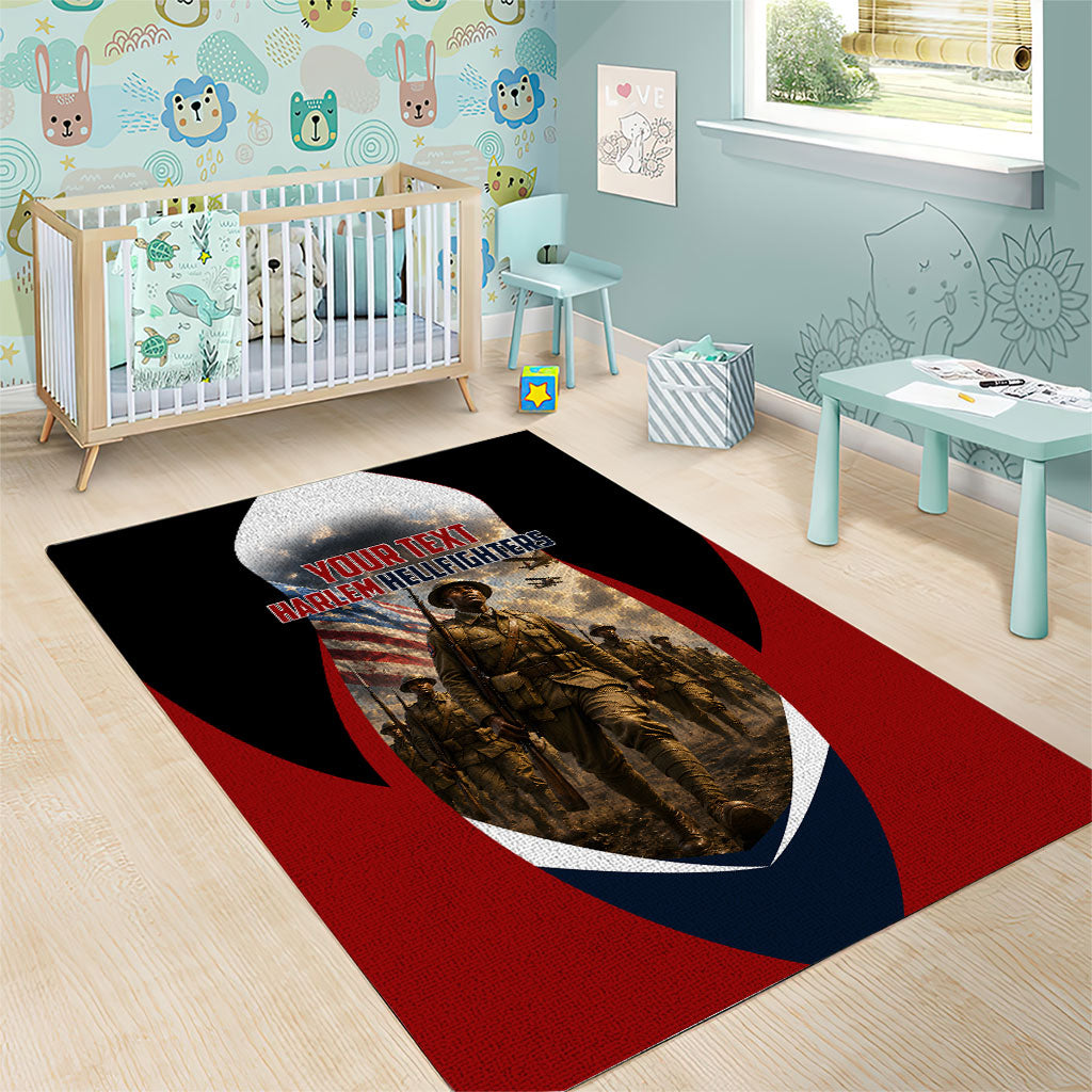Personalized Harlem Hellfighters Area Rug WWI African American Soldiers Patriotic Vintage Art