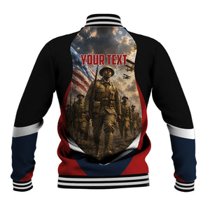 Personalized Harlem Hellfighters Baseball Jacket WWI African American Soldiers Patriotic Vintage Art