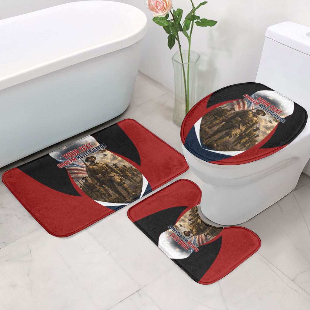 Personalized Harlem Hellfighters Bathroom Set WWI African American Soldiers Patriotic Vintage Art