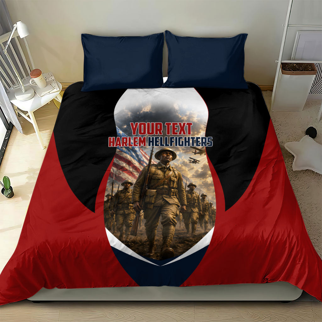 Personalized Harlem Hellfighters Bedding Set WWI African American Soldiers Patriotic Vintage Art