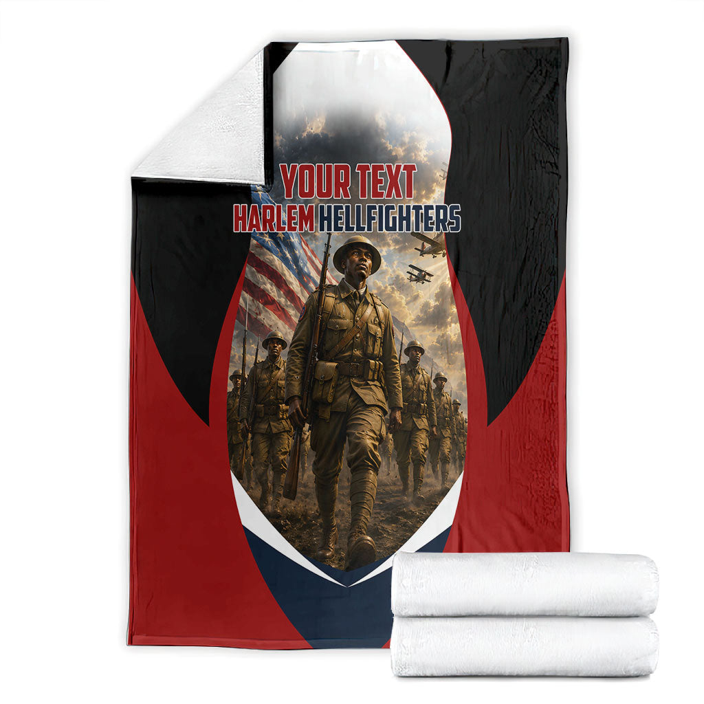 Personalized Harlem Hellfighters Blanket WWI African American Soldiers Patriotic Vintage Art