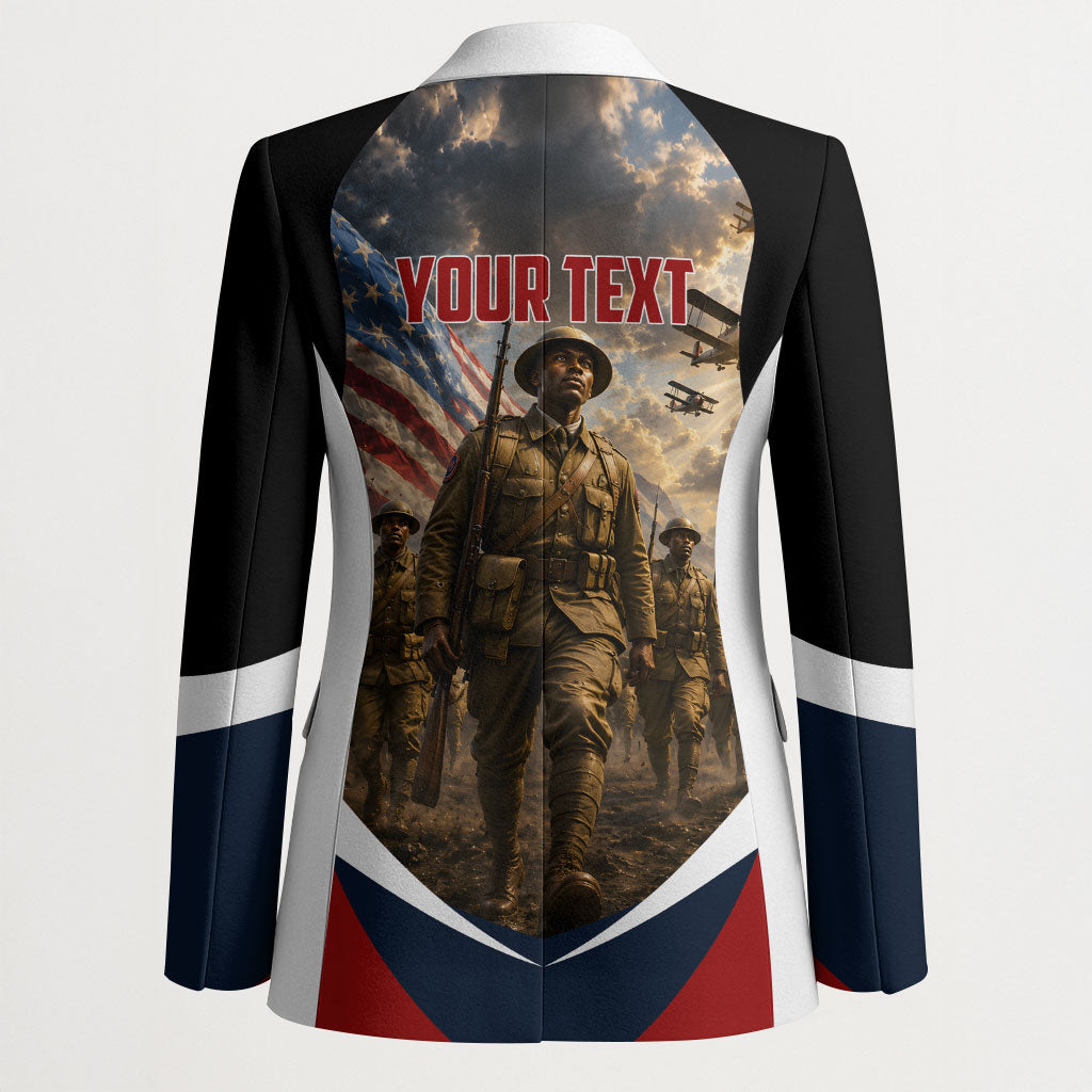 Personalized Harlem Hellfighters Blazer WWI African American Soldiers Patriotic Vintage Art