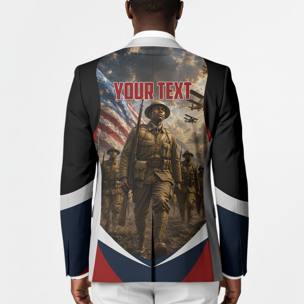 Personalized Harlem Hellfighters Blazer WWI African American Soldiers Patriotic Vintage Art