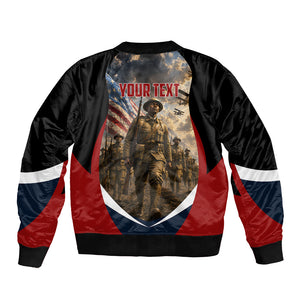 Personalized Harlem Hellfighters Bomber Jacket WWI African American Soldiers Patriotic Vintage Art