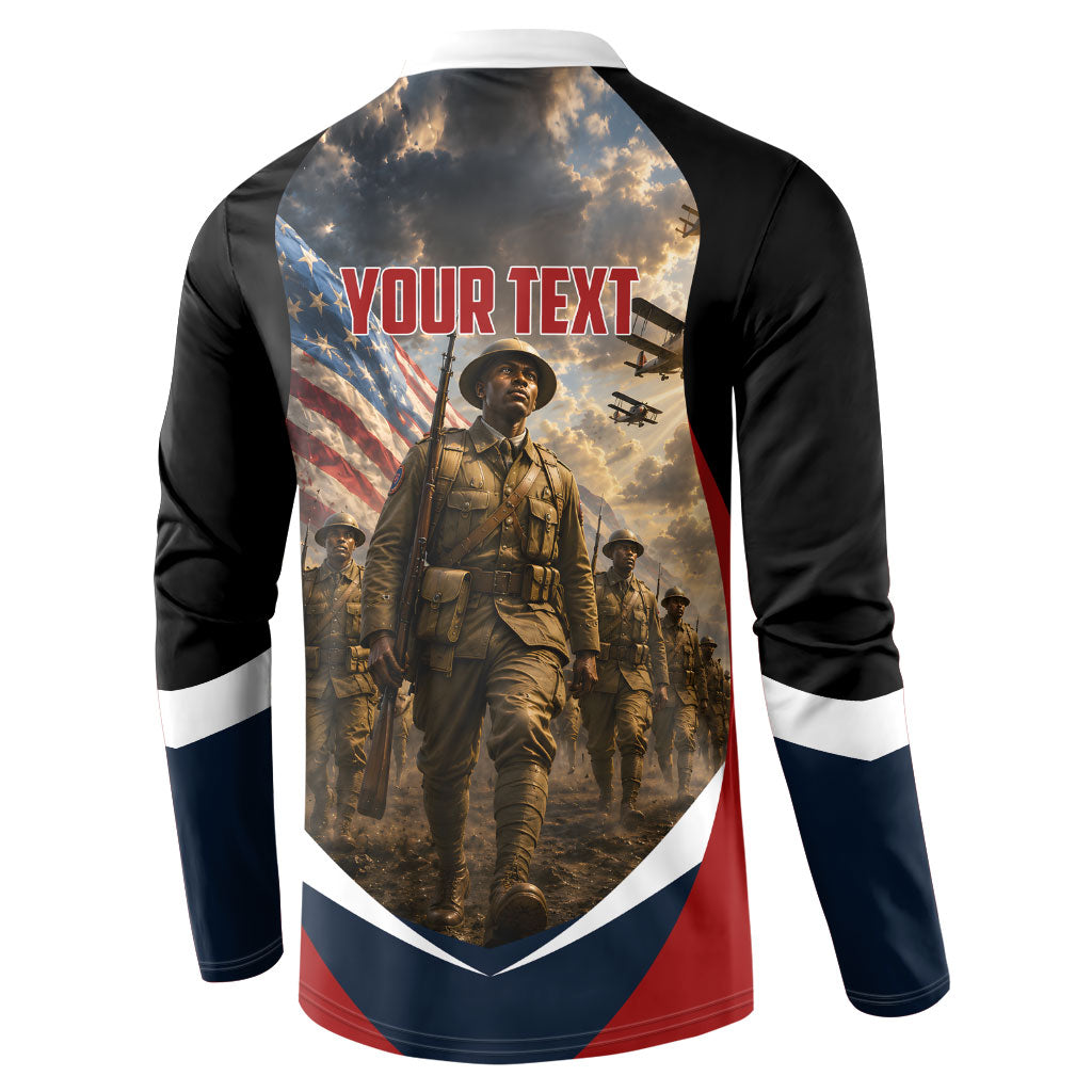 Personalized Harlem Hellfighters Button Sweatshirt WWI African American Soldiers Patriotic Vintage Art