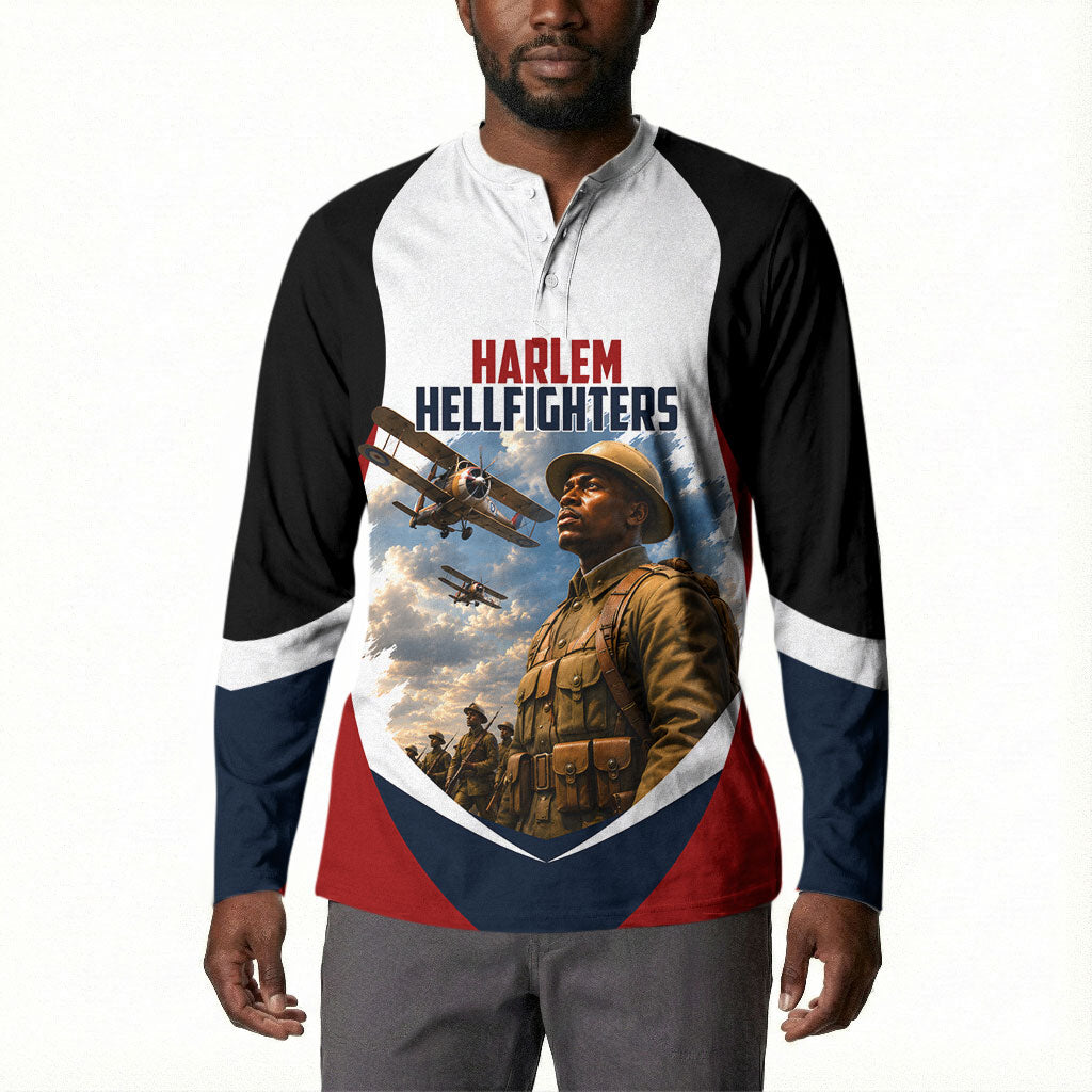 Personalized Harlem Hellfighters Button Sweatshirt WWI African American Soldiers Patriotic Vintage Art