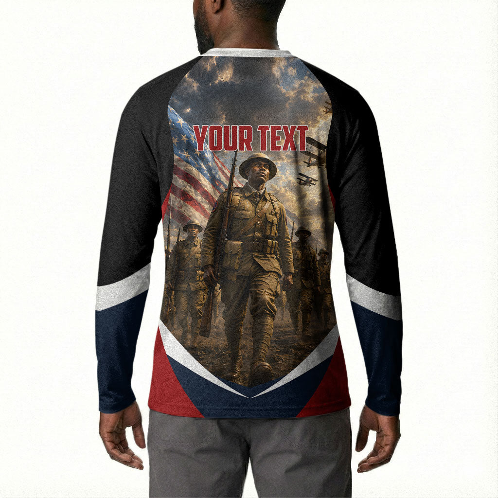 Personalized Harlem Hellfighters Button Sweatshirt WWI African American Soldiers Patriotic Vintage Art