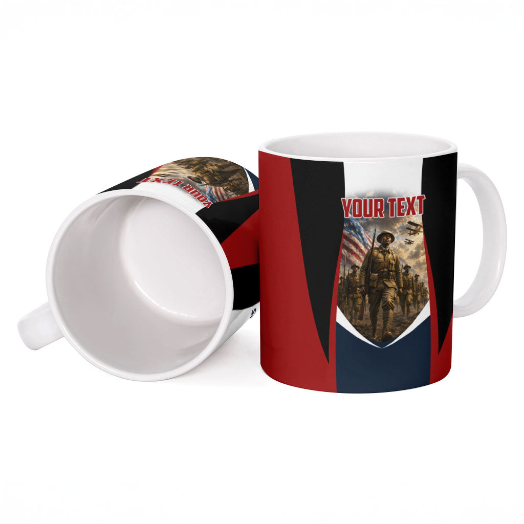 Personalized Harlem Hellfighters Ceramic Mug WWI African American Soldiers Patriotic Vintage Art