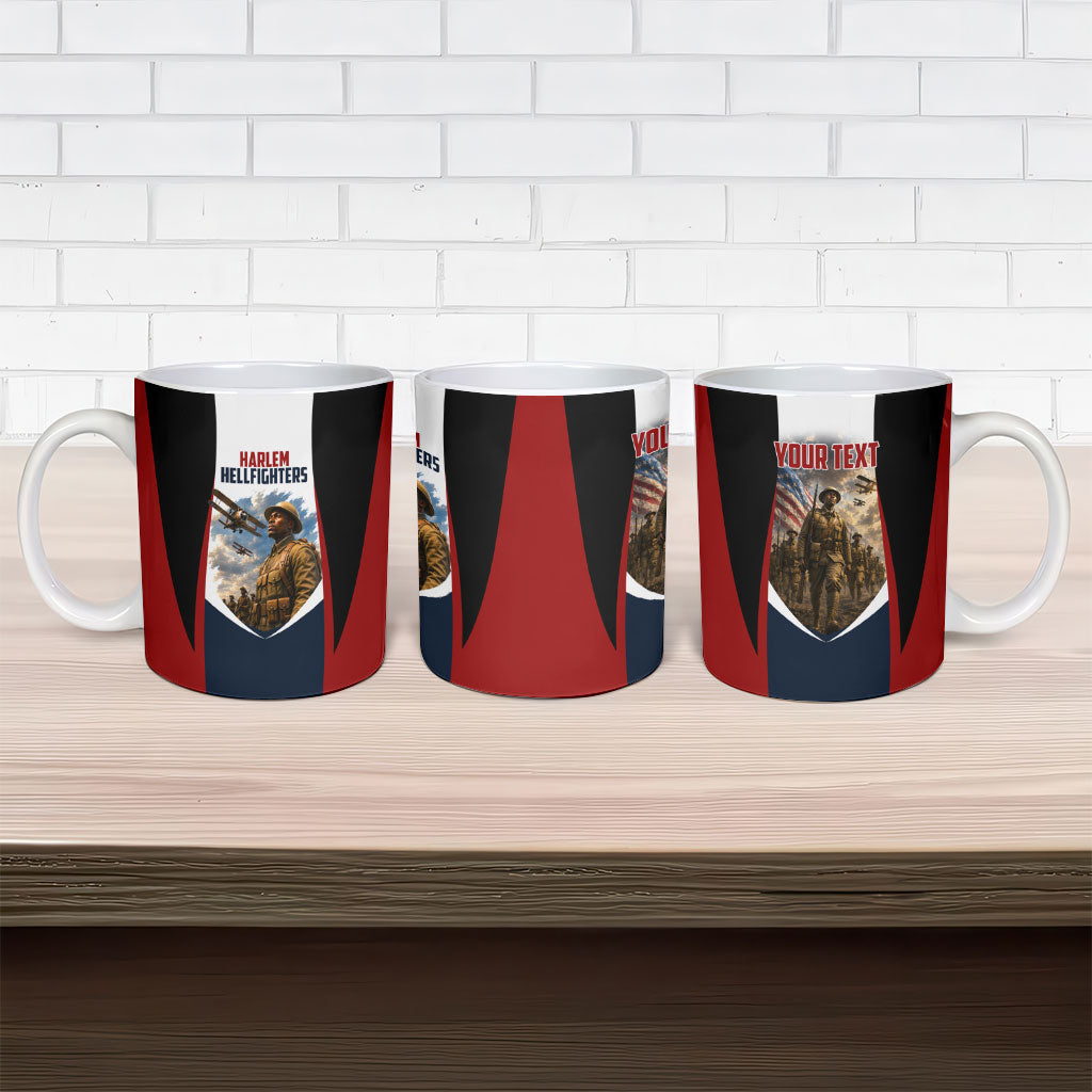 Personalized Harlem Hellfighters Ceramic Mug WWI African American Soldiers Patriotic Vintage Art