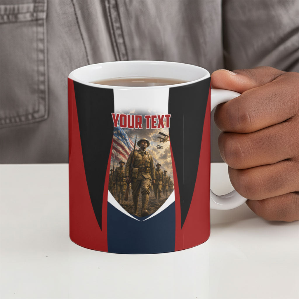 Personalized Harlem Hellfighters Ceramic Mug WWI African American Soldiers Patriotic Vintage Art