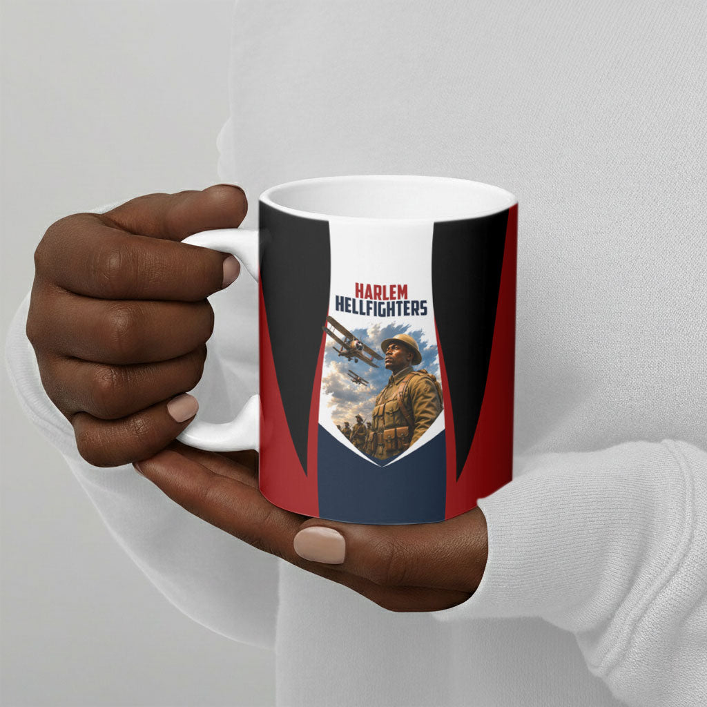 Personalized Harlem Hellfighters Ceramic Mug WWI African American Soldiers Patriotic Vintage Art