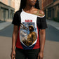Personalized Harlem Hellfighters Cross Shoulder Shirt WWI African American Soldiers Patriotic Vintage Art