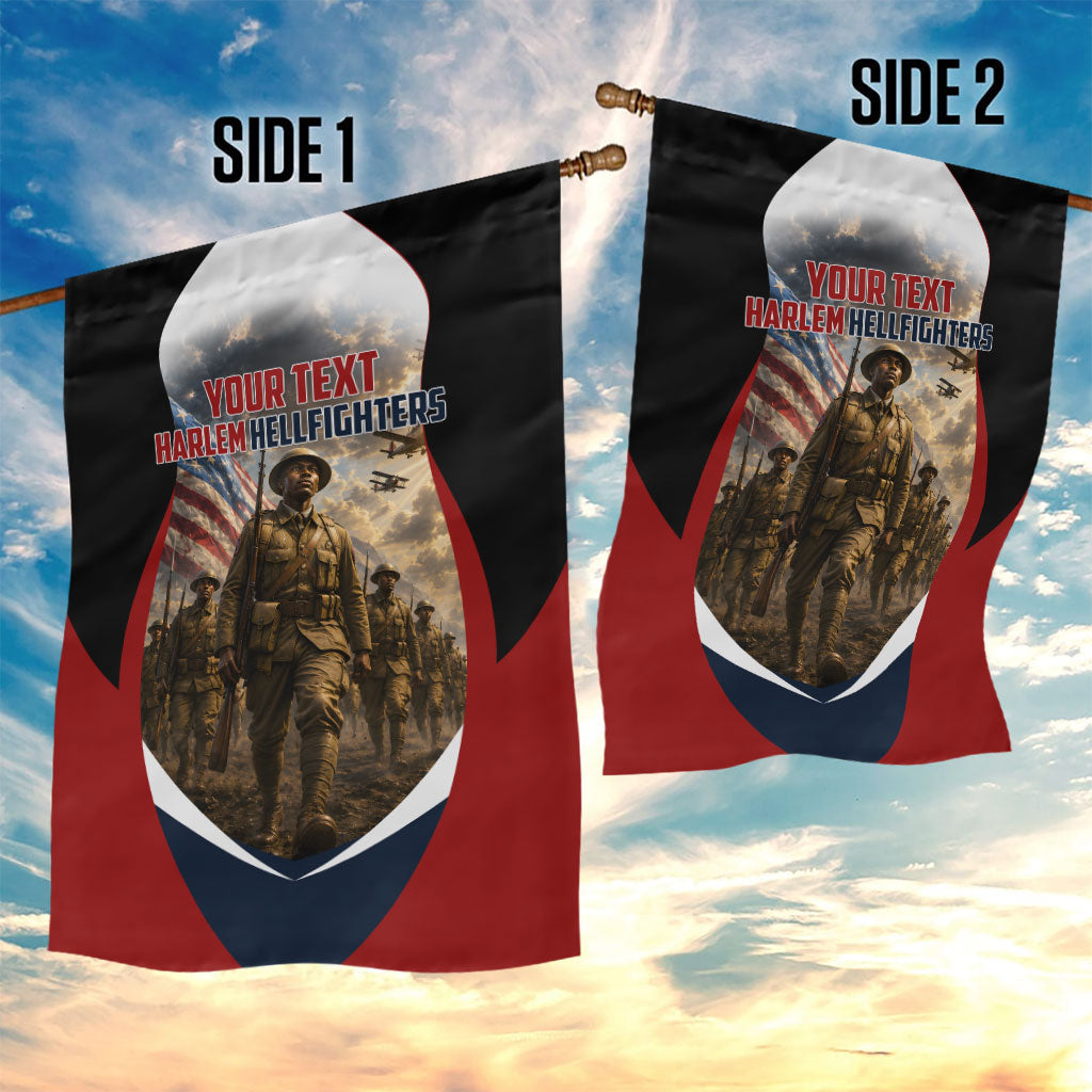 Personalized Harlem Hellfighters Garden Flag WWI African American Soldiers Patriotic Vintage Art