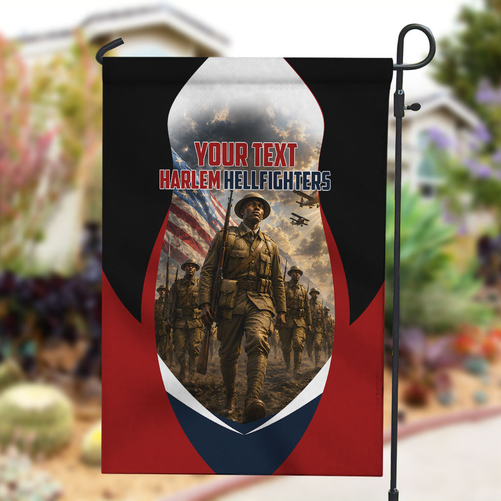 Personalized Harlem Hellfighters Garden Flag WWI African American Soldiers Patriotic Vintage Art