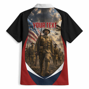Personalized Harlem Hellfighters Hawaiian Shirt WWI African American Soldiers Patriotic Vintage Art
