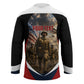 Personalized Harlem Hellfighters Hockey Jersey WWI African American Soldiers Patriotic Vintage Art