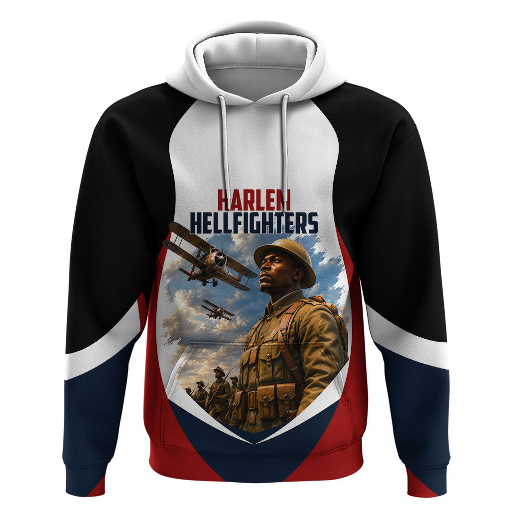 Personalized Harlem Hellfighters Hoodie WWI African American Soldiers Patriotic Vintage Art