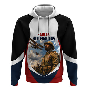 Personalized Harlem Hellfighters Hoodie WWI African American Soldiers Patriotic Vintage Art