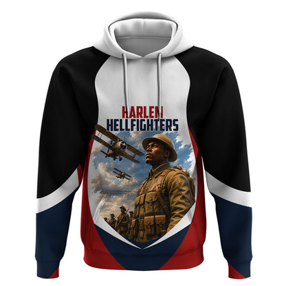 Personalized Harlem Hellfighters Hoodie WWI African American Soldiers Patriotic Vintage Art