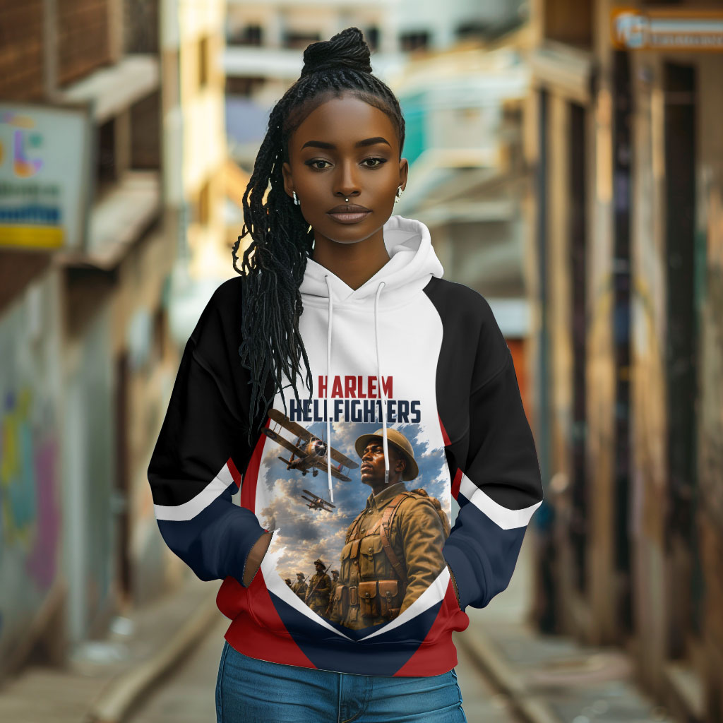 Personalized Harlem Hellfighters Hoodie WWI African American Soldiers Patriotic Vintage Art