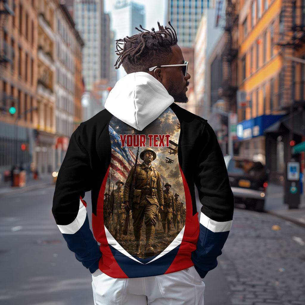 Personalized Harlem Hellfighters Hoodie WWI African American Soldiers Patriotic Vintage Art