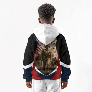 Personalized Harlem Hellfighters Kid Hoodie WWI African American Soldiers Patriotic Vintage Art